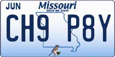 MO license plate CH9P8Y
