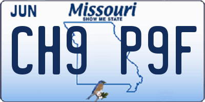 MO license plate CH9P9F
