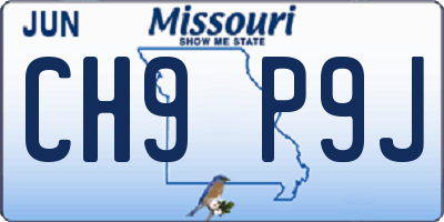 MO license plate CH9P9J