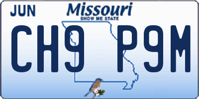 MO license plate CH9P9M
