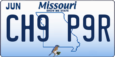 MO license plate CH9P9R