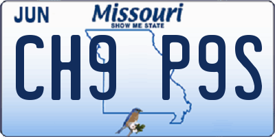 MO license plate CH9P9S