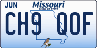 MO license plate CH9Q0F
