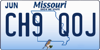 MO license plate CH9Q0J