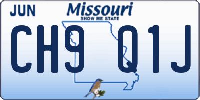 MO license plate CH9Q1J