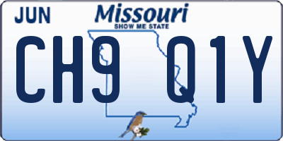 MO license plate CH9Q1Y