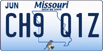 MO license plate CH9Q1Z