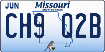 MO license plate CH9Q2B