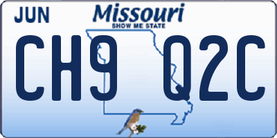 MO license plate CH9Q2C