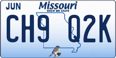 MO license plate CH9Q2K