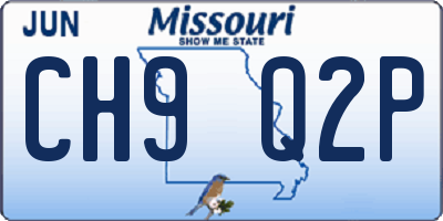 MO license plate CH9Q2P