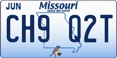 MO license plate CH9Q2T