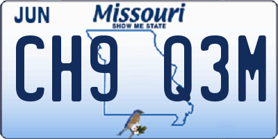 MO license plate CH9Q3M