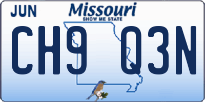 MO license plate CH9Q3N