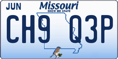 MO license plate CH9Q3P