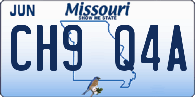 MO license plate CH9Q4A