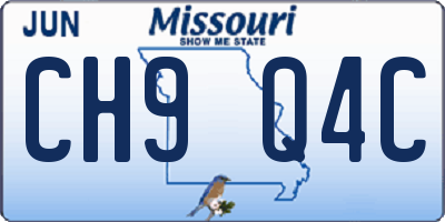 MO license plate CH9Q4C