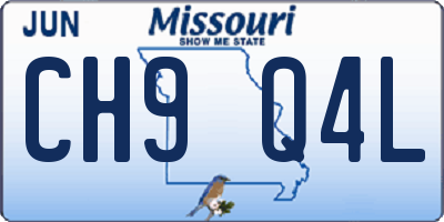 MO license plate CH9Q4L