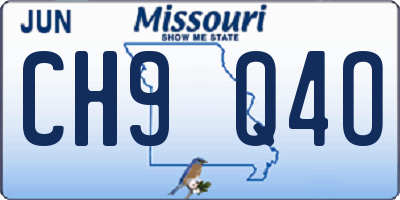 MO license plate CH9Q4O