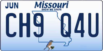 MO license plate CH9Q4U
