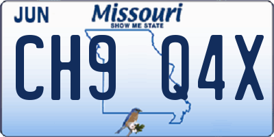 MO license plate CH9Q4X