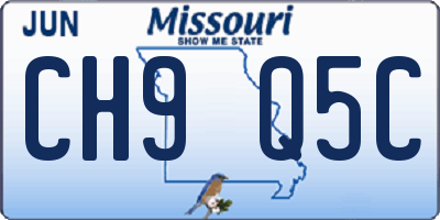 MO license plate CH9Q5C