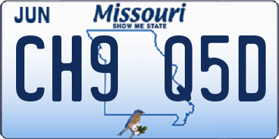 MO license plate CH9Q5D