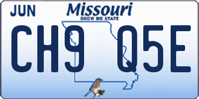 MO license plate CH9Q5E