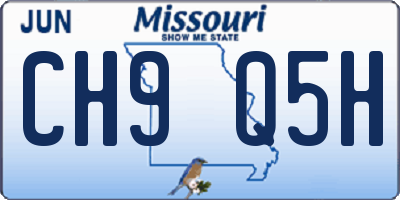 MO license plate CH9Q5H