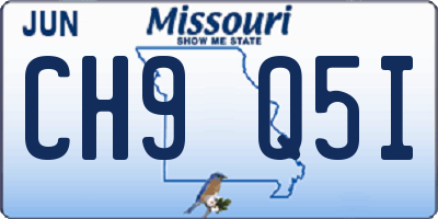 MO license plate CH9Q5I