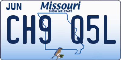 MO license plate CH9Q5L