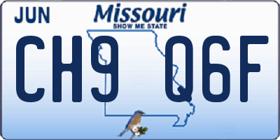 MO license plate CH9Q6F