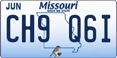 MO license plate CH9Q6I