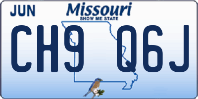 MO license plate CH9Q6J