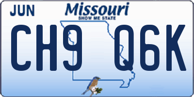 MO license plate CH9Q6K