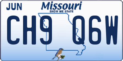 MO license plate CH9Q6W