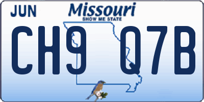 MO license plate CH9Q7B