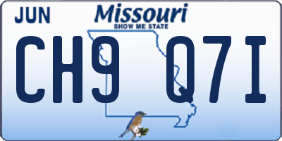 MO license plate CH9Q7I