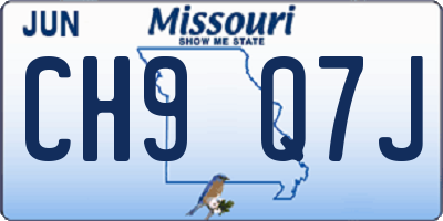 MO license plate CH9Q7J