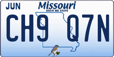 MO license plate CH9Q7N