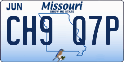MO license plate CH9Q7P