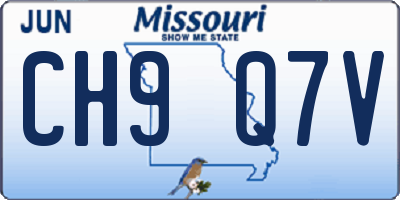 MO license plate CH9Q7V