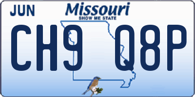 MO license plate CH9Q8P
