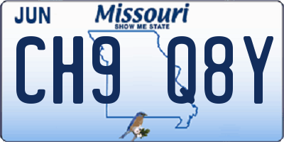 MO license plate CH9Q8Y