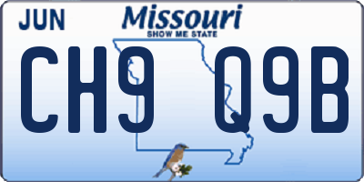MO license plate CH9Q9B