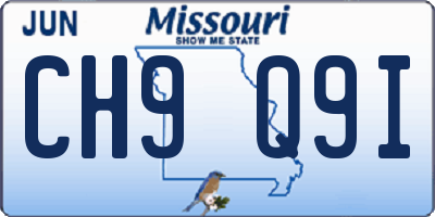 MO license plate CH9Q9I