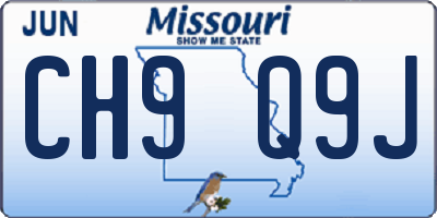 MO license plate CH9Q9J