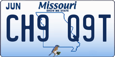 MO license plate CH9Q9T