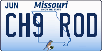 MO license plate CH9R0D