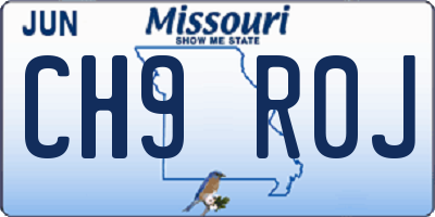 MO license plate CH9R0J
